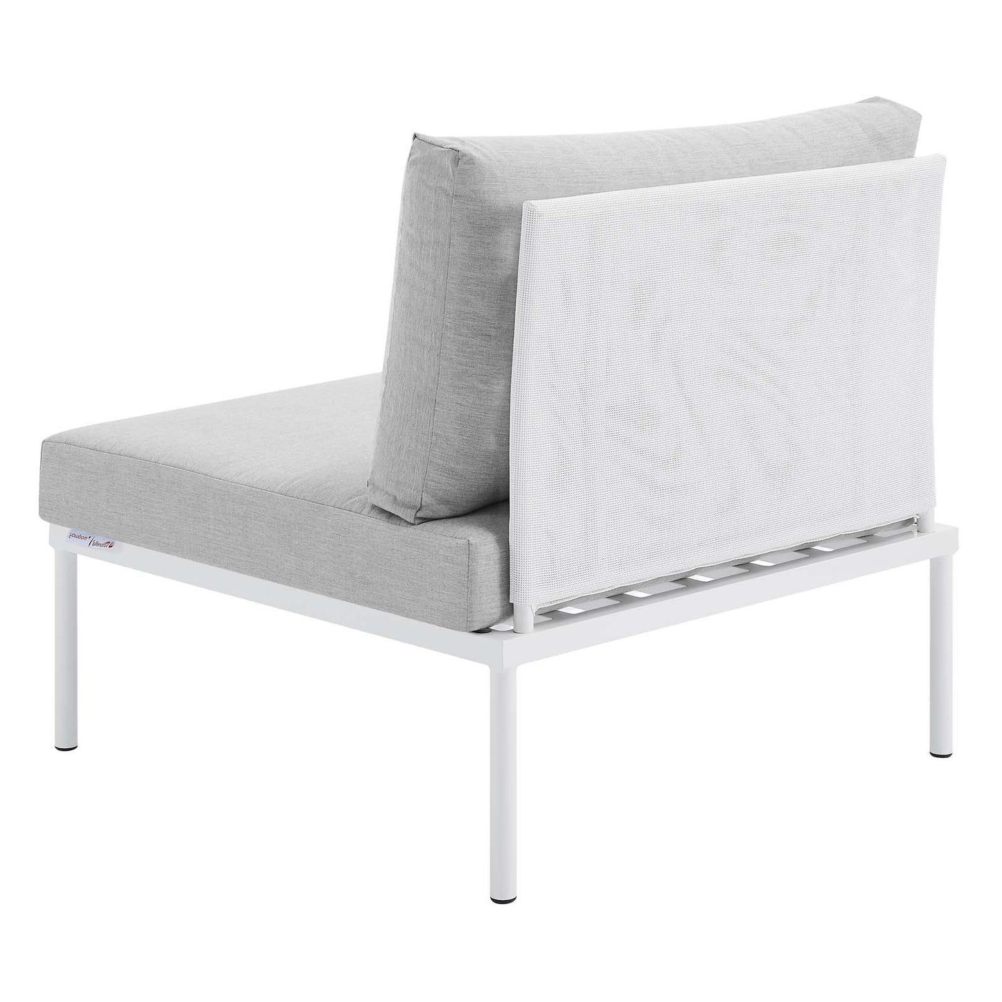 Harmony Sunbrella® Outdoor Patio Aluminum Armless Chair, Aluminum, Metal, Steel, White Grey Gray, 20797