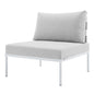 Harmony Sunbrella® Outdoor Patio Aluminum Armless Chair, Aluminum, Metal, Steel, Grey Gray, 20799