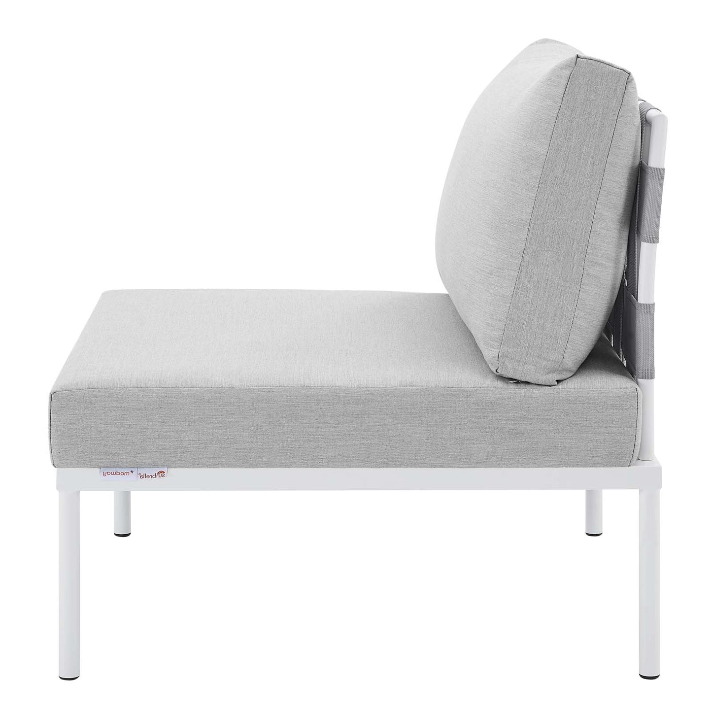 Harmony Sunbrella® Outdoor Patio Aluminum Armless Chair, Aluminum, Metal, Steel, Grey Gray, 20799