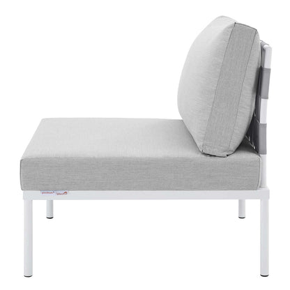 Harmony Sunbrella® Outdoor Patio Aluminum Armless Chair, Aluminum, Metal, Steel, Grey Gray, 20799