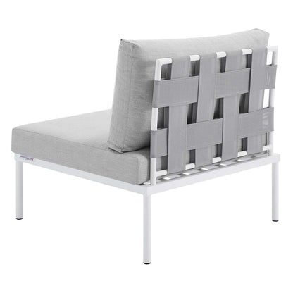 Harmony Sunbrella® Outdoor Patio Aluminum Armless Chair, Aluminum, Metal, Steel, Grey Gray, 20799