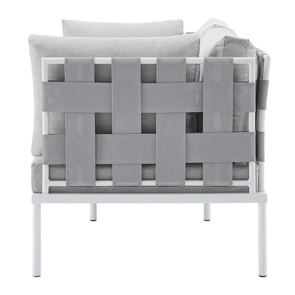 Harmony Sunbrella® Outdoor Patio Aluminum Loveseat, Aluminum, Metal, Steel, Grey Gray, 20807
