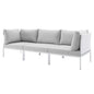 Harmony Sunbrella® Outdoor Patio Aluminum Sofa, Aluminum, Metal, Steel, White Grey Gray, 20813