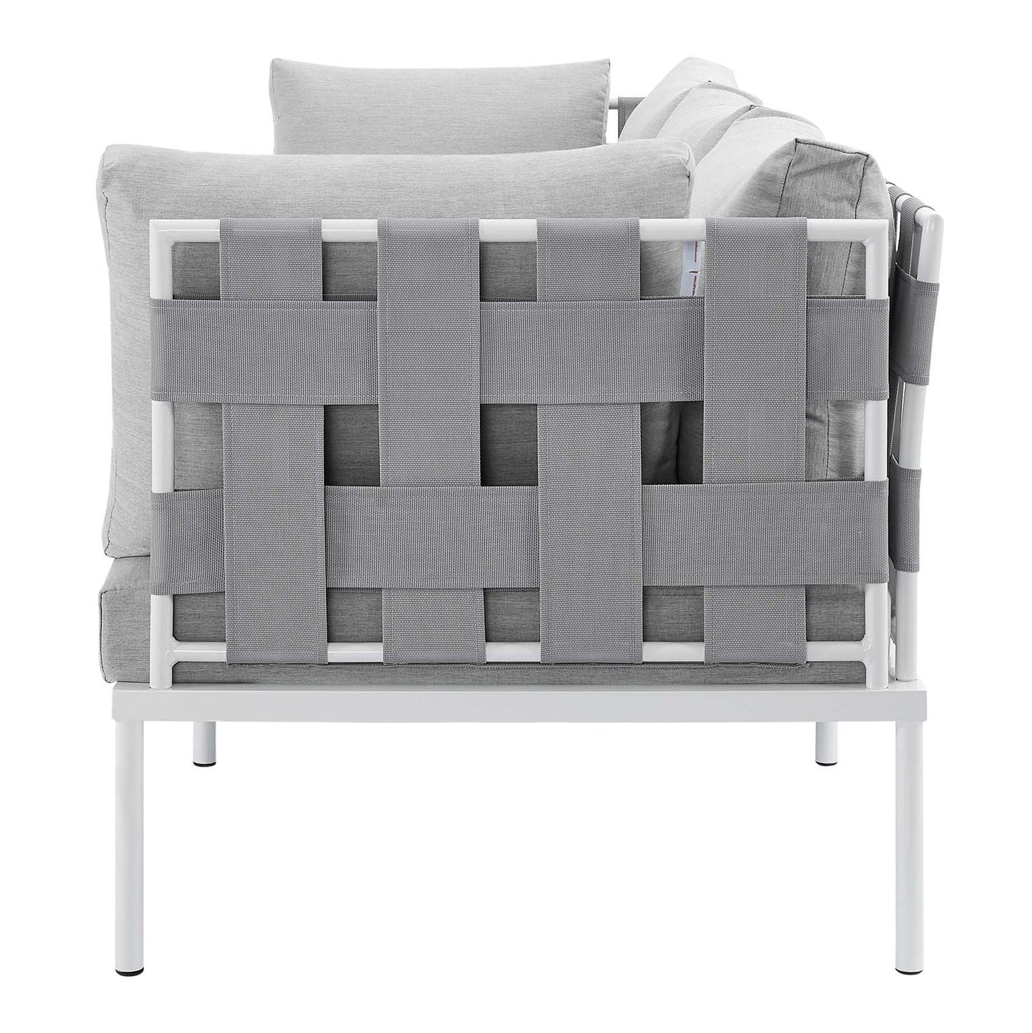 Harmony Sunbrella® Outdoor Patio Aluminum Sofa, Aluminum, Metal, Steel, Grey Gray, 20815