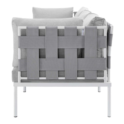 Harmony Sunbrella® Outdoor Patio Aluminum Sofa, Aluminum, Metal, Steel, Grey Gray, 20815