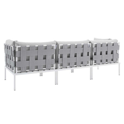 Harmony Sunbrella® Outdoor Patio Aluminum Sofa, Aluminum, Metal, Steel, Grey Gray, 20815