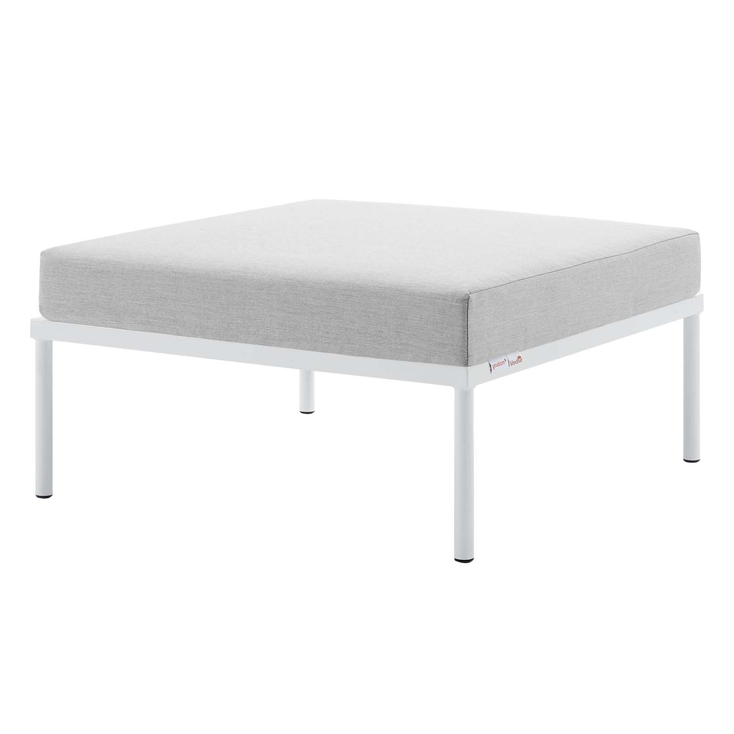 Harmony Sunbrella® Outdoor Patio Aluminum Ottoman, Aluminum, Metal, Steel, Grey Gray, 20817