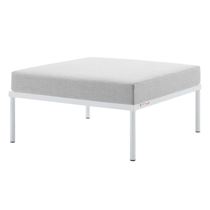 Harmony Sunbrella® Outdoor Patio Aluminum Ottoman, Aluminum, Metal, Steel, Grey Gray, 20817