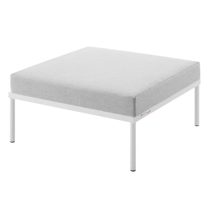 Harmony Sunbrella® Outdoor Patio Aluminum Ottoman, Aluminum, Metal, Steel, Grey Gray, 20817
