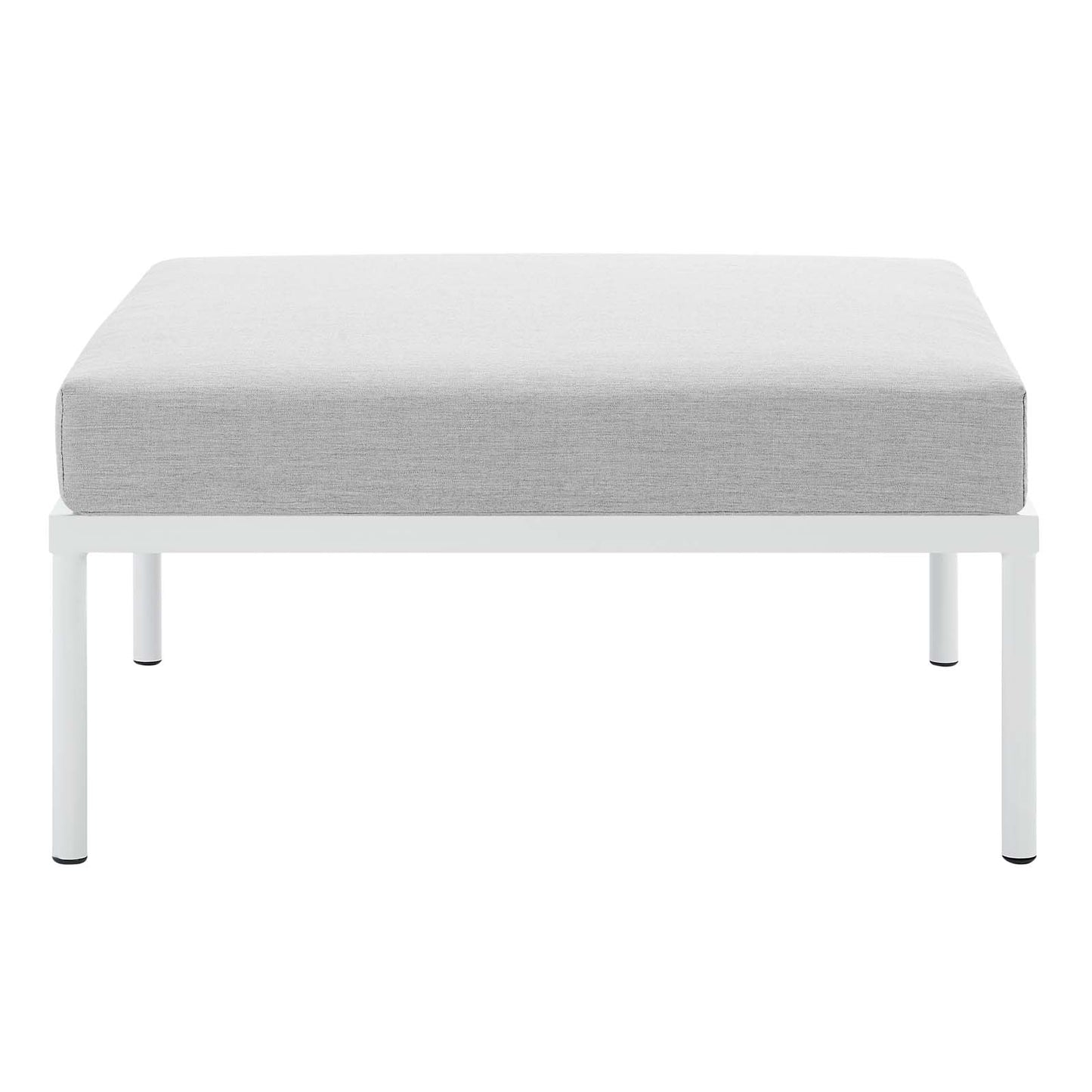Harmony Sunbrella® Outdoor Patio Aluminum Ottoman, Aluminum, Metal, Steel, Grey Gray, 20817