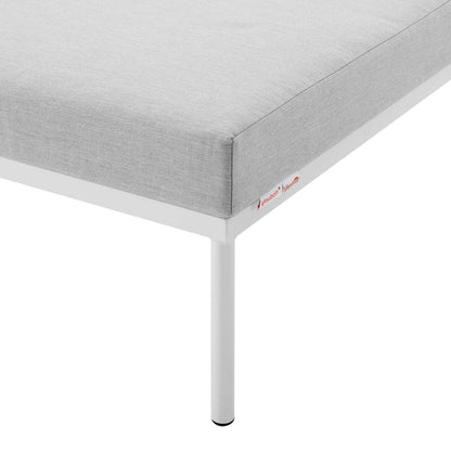 Harmony Sunbrella® Outdoor Patio Aluminum Ottoman, Aluminum, Metal, Steel, Grey Gray, 20817