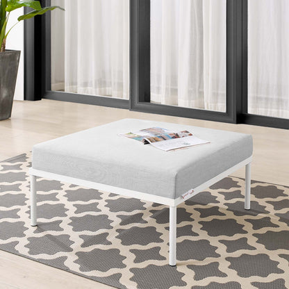 Harmony Sunbrella® Outdoor Patio Aluminum Ottoman, Aluminum, Metal, Steel, Grey Gray, 20817