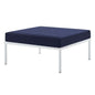 Harmony Sunbrella® Outdoor Patio Aluminum Ottoman, Aluminum, Metal, Steel, Blue Navy, 20818