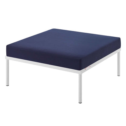 Harmony Sunbrella® Outdoor Patio Aluminum Ottoman, Aluminum, Metal, Steel, Blue Navy, 20818