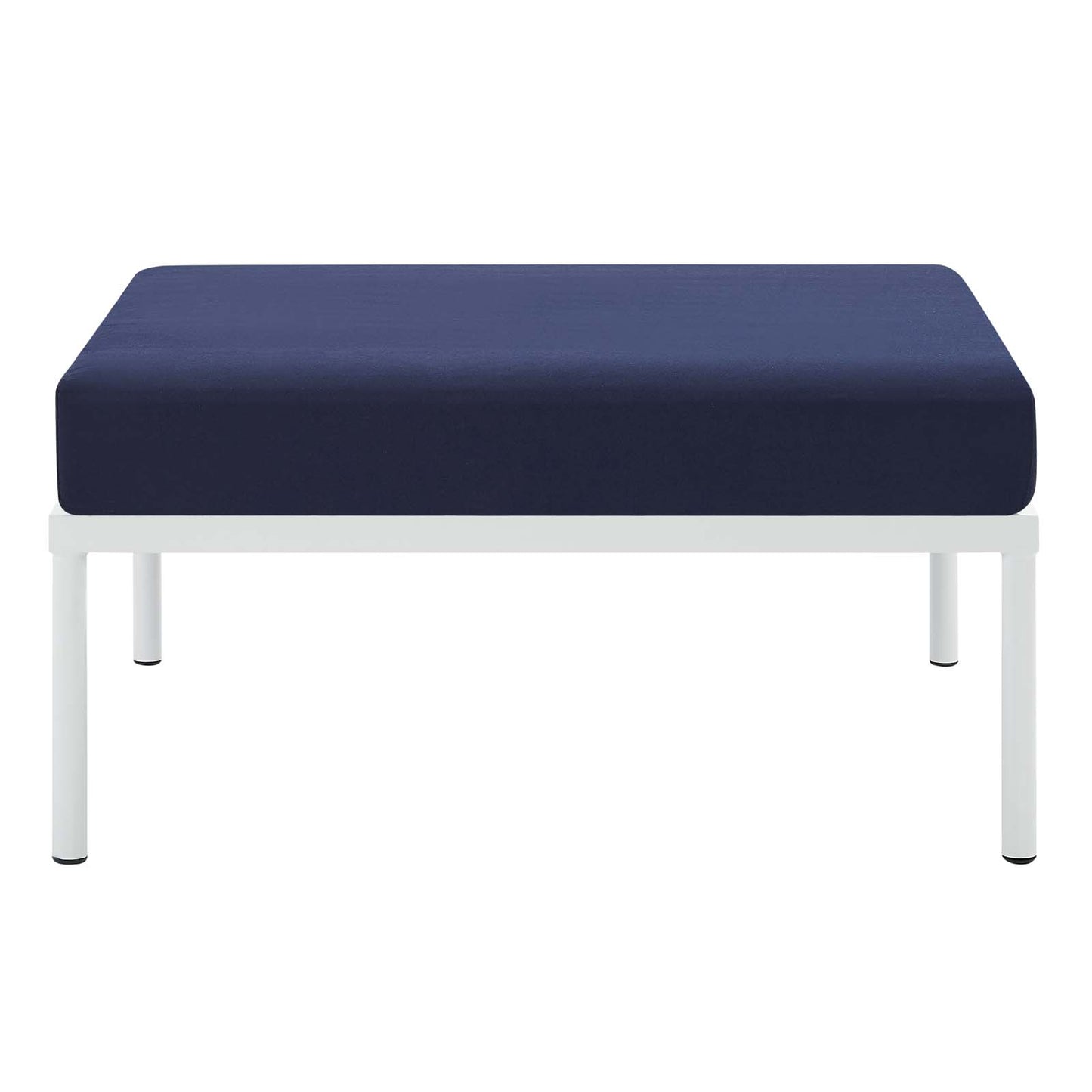 Harmony Sunbrella® Outdoor Patio Aluminum Ottoman, Aluminum, Metal, Steel, Blue Navy, 20818