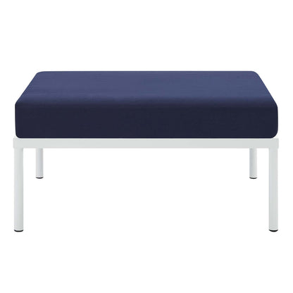 Harmony Sunbrella® Outdoor Patio Aluminum Ottoman, Aluminum, Metal, Steel, Blue Navy, 20818
