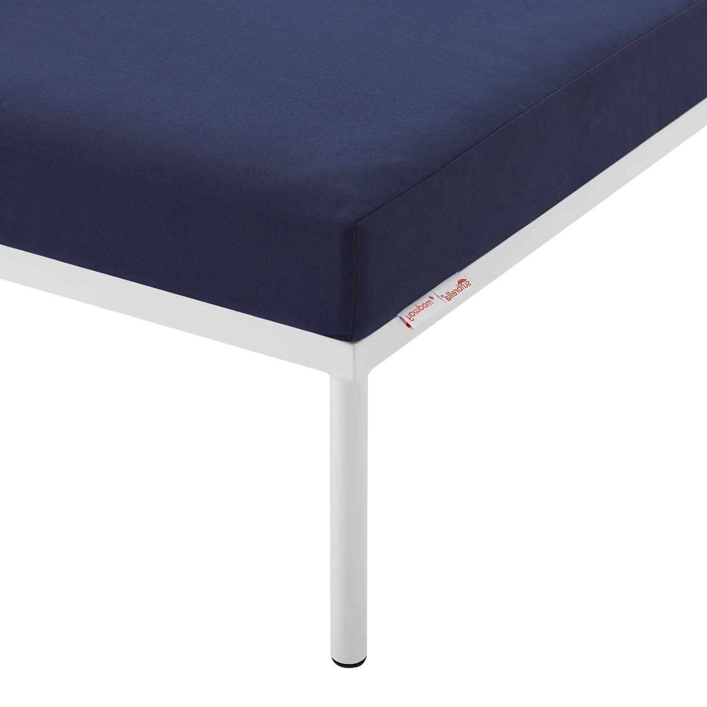 Harmony Sunbrella® Outdoor Patio Aluminum Ottoman, Aluminum, Metal, Steel, Blue Navy, 20818