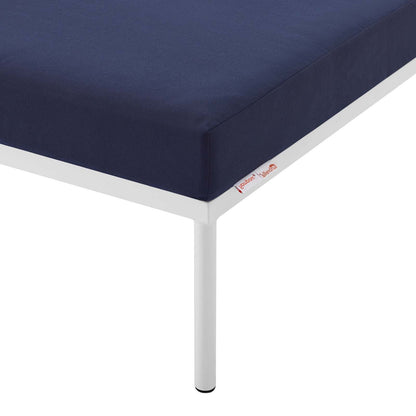 Harmony Sunbrella® Outdoor Patio Aluminum Ottoman, Aluminum, Metal, Steel, Blue Navy, 20818