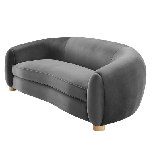 Abundant Performance Velvet Sofa, Velvet, Dark Grey Gray, 23132