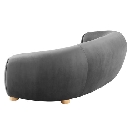 Abundant Performance Velvet Sofa, Velvet, Dark Grey Gray, 23132