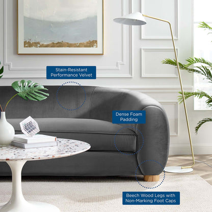 Abundant Performance Velvet Sofa, Velvet, Dark Grey Gray, 23132