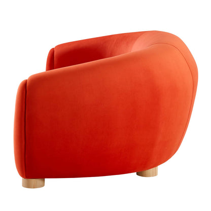 Abundant Performance Velvet Sofa, Velvet, Orange, 23134
