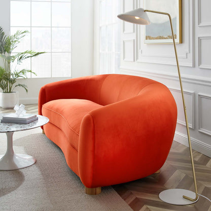 Abundant Performance Velvet Sofa, Velvet, Orange, 23134