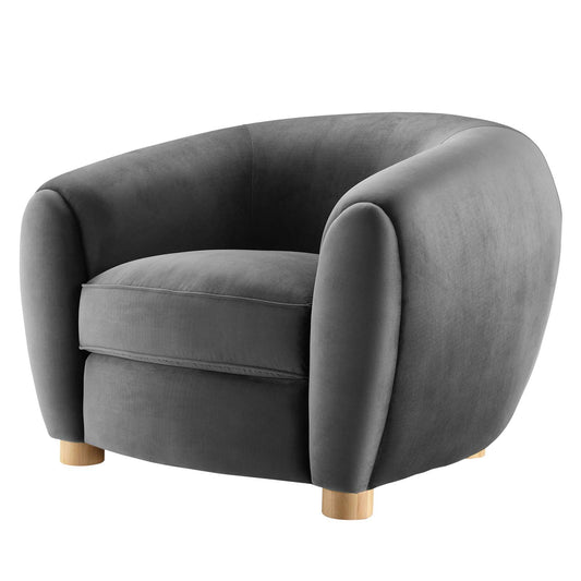 Abundant Performance Velvet Armchair, Velvet, Dark Grey Gray, 23137