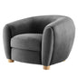 Abundant Performance Velvet Armchair, Velvet, Dark Grey Gray, 23137