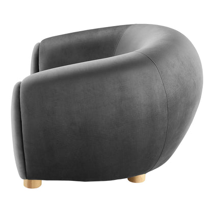 Abundant Performance Velvet Armchair, Velvet, Dark Grey Gray, 23137