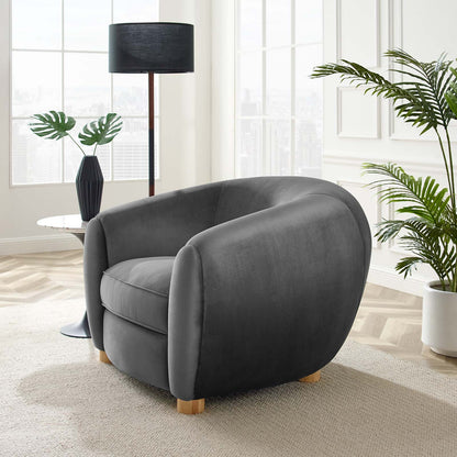 Abundant Performance Velvet Armchair, Velvet, Dark Grey Gray, 23137