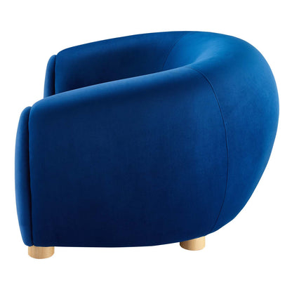 Abundant Performance Velvet Armchair, Velvet, Blue Navy, 23138