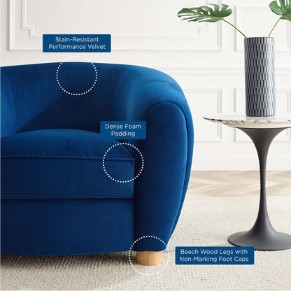 Abundant Performance Velvet Armchair, Velvet, Blue Navy, 23138