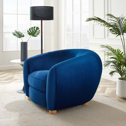 Abundant Performance Velvet Armchair, Velvet, Blue Navy, 23138