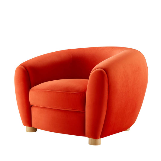Abundant Performance Velvet Armchair, Velvet, Orange, 23139