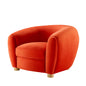 Abundant Performance Velvet Armchair, Velvet, Orange, 23139