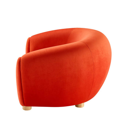 Abundant Performance Velvet Armchair, Velvet, Orange, 23139