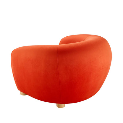 Abundant Performance Velvet Armchair, Velvet, Orange, 23139
