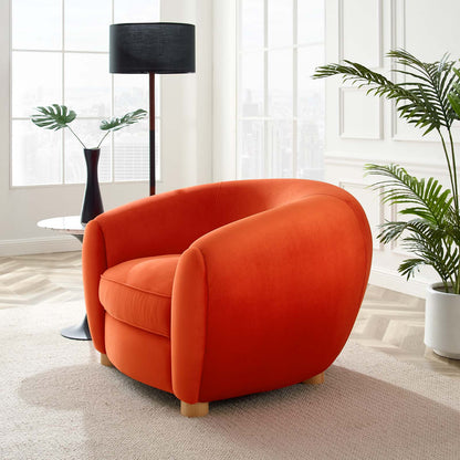 Abundant Performance Velvet Armchair, Velvet, Orange, 23139