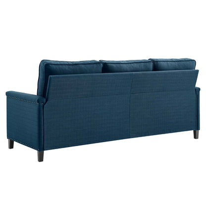 Ashton Upholstered Fabric Sofa, Fabric, Navy Blue, 20819