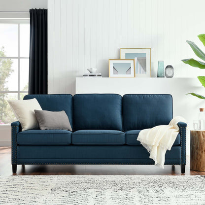 Ashton Upholstered Fabric Sofa, Fabric, Navy Blue, 20819