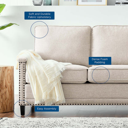 Ashton Upholstered Fabric Sofa, Fabric, Beige, 20820
