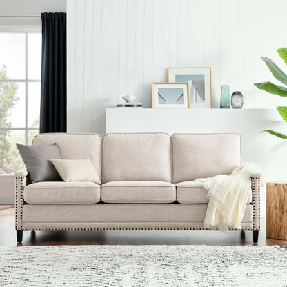 Ashton Upholstered Fabric Sofa, Fabric, Beige, 20820