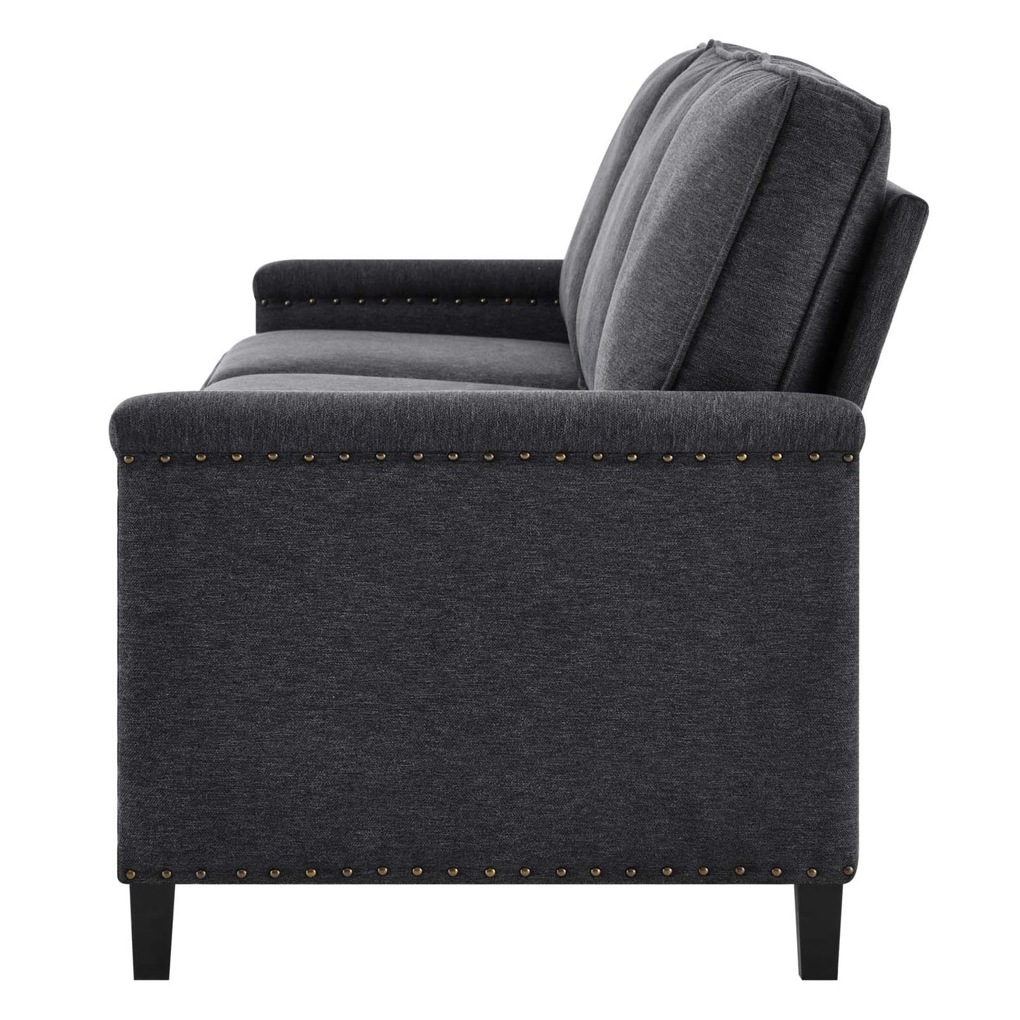Ashton Upholstered Fabric Sofa, Fabric, Dark Grey Gray, 20821