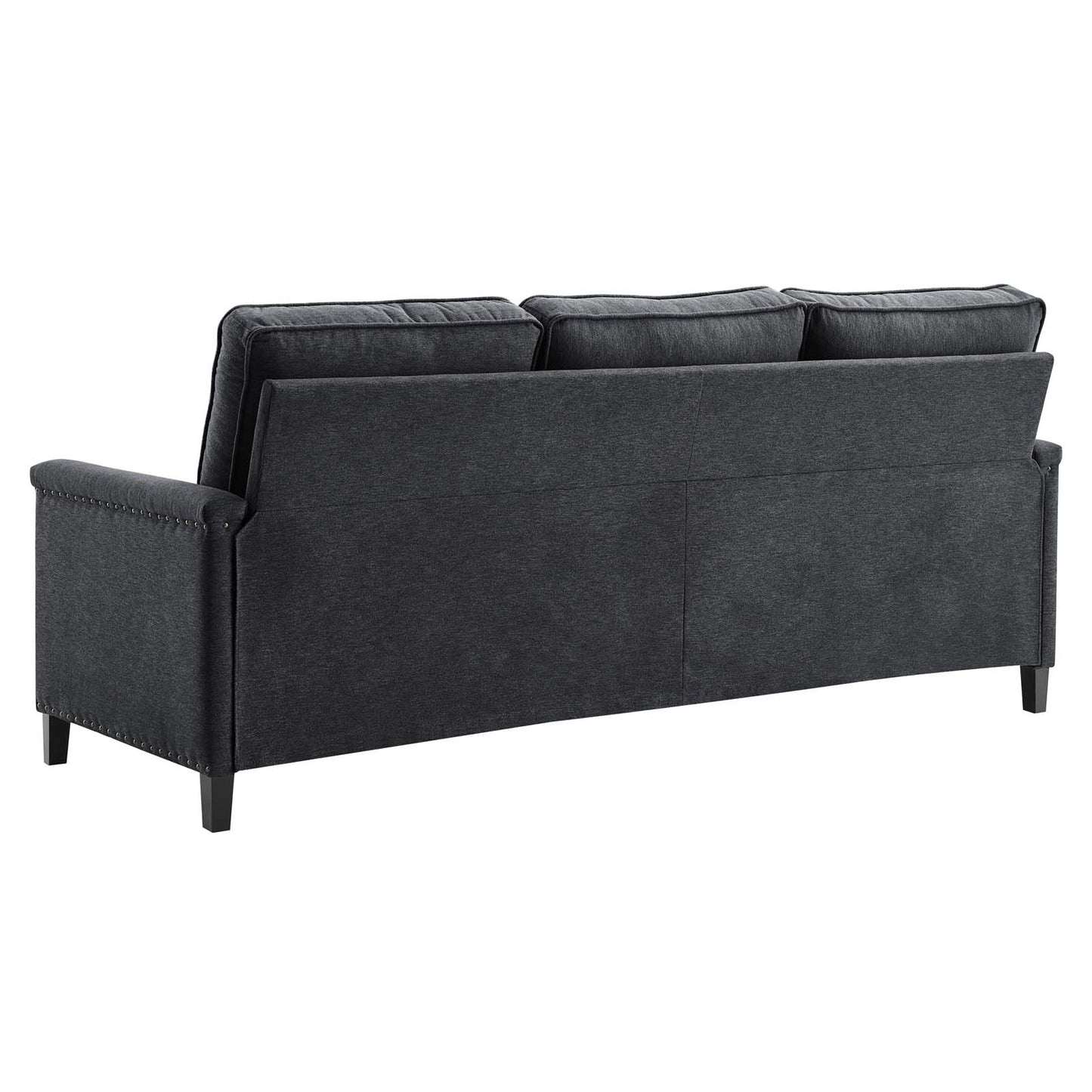 Ashton Upholstered Fabric Sofa, Fabric, Dark Grey Gray, 20821