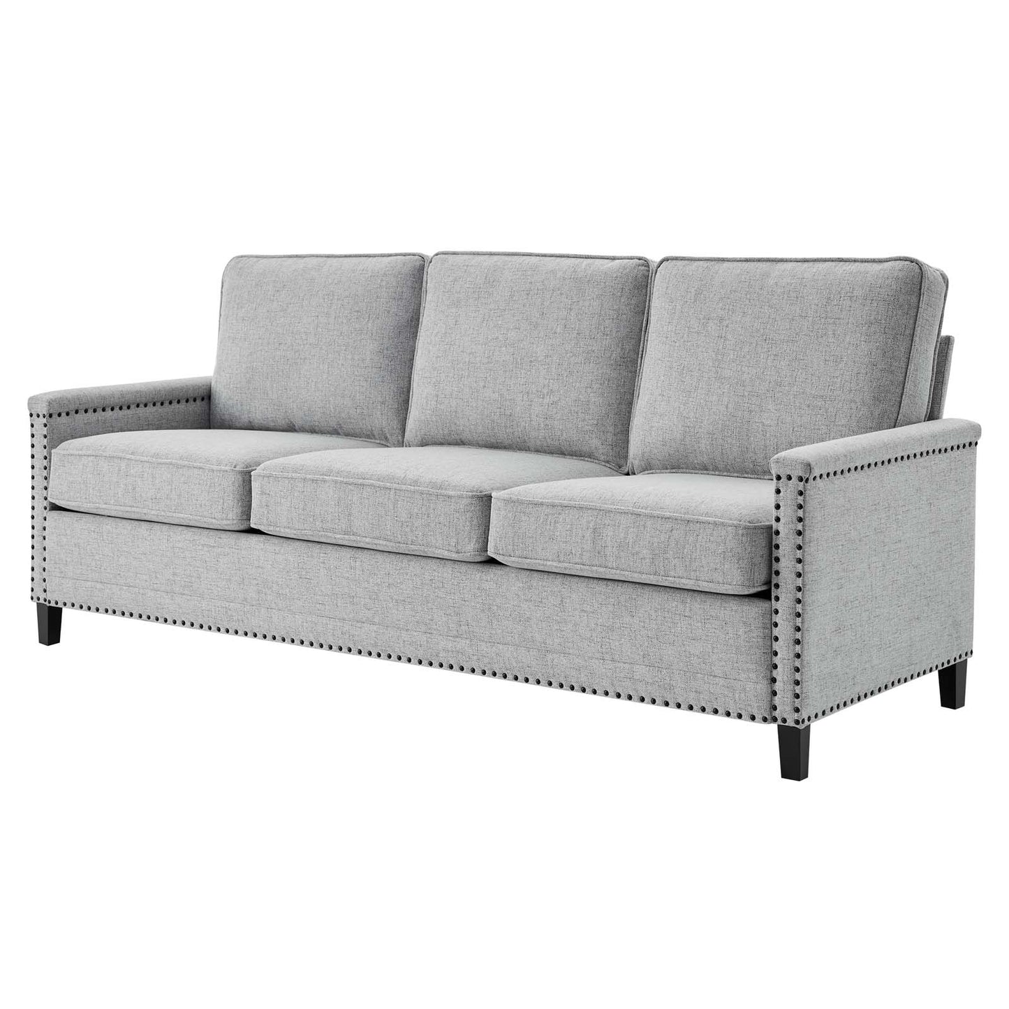 Ashton Upholstered Fabric Sofa, Fabric, Light Grey Gray, 20822