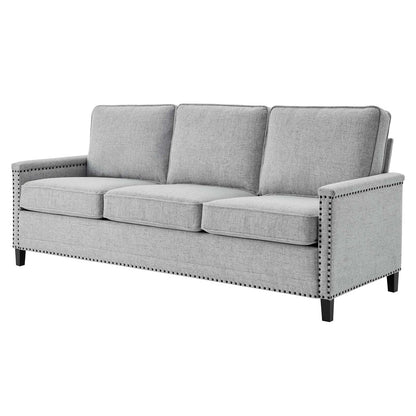 Ashton Upholstered Fabric Sofa, Fabric, Light Grey Gray, 20822