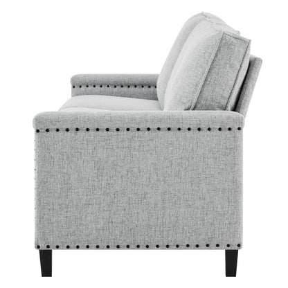 Ashton Upholstered Fabric Sofa, Fabric, Light Grey Gray, 20822