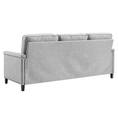 Ashton Upholstered Fabric Sofa, Fabric, Light Grey Gray, 20822