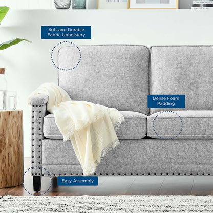 Ashton Upholstered Fabric Sofa, Fabric, Light Grey Gray, 20822